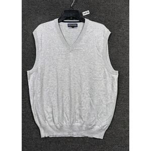 Brooks Brothers Sweater Vest Mens Size XL Gray Supima Cotton V-Neck